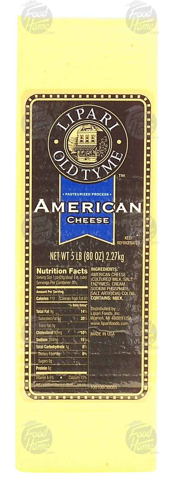 Lipari Old Tyme american cheese, yellow, sliced Full-Size Picture